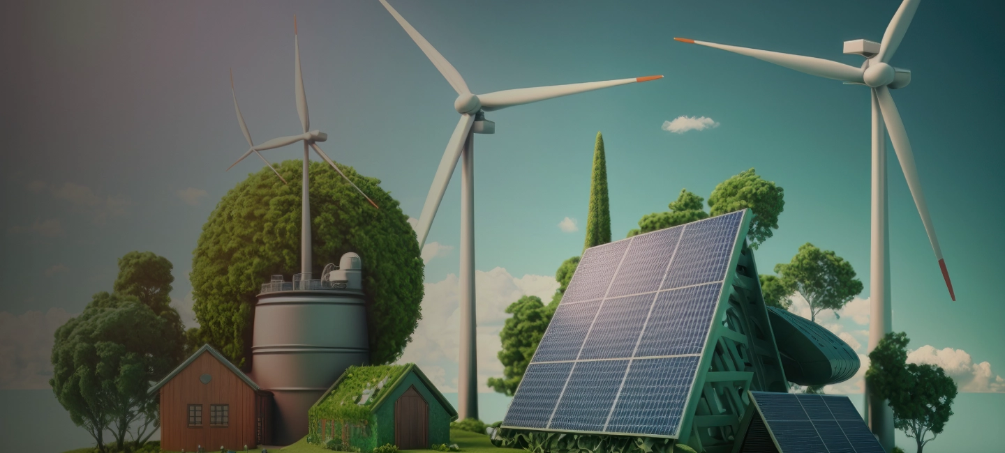 Solar panels in a meadow